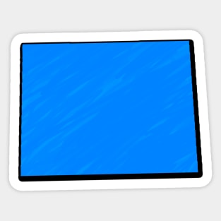 Bright Blue Wyoming Outline Sticker